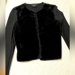 Armani Exchange Faux Fur Knit Jacket